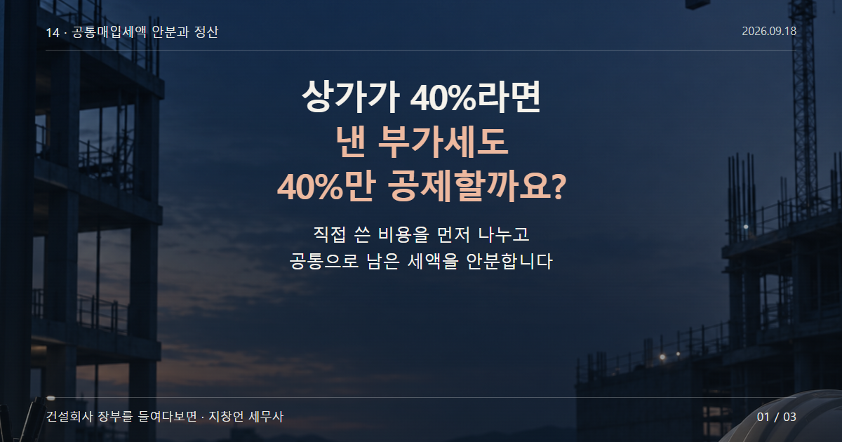 상가가 40%라면 낸 부가세도 40%만 공제할까요?
