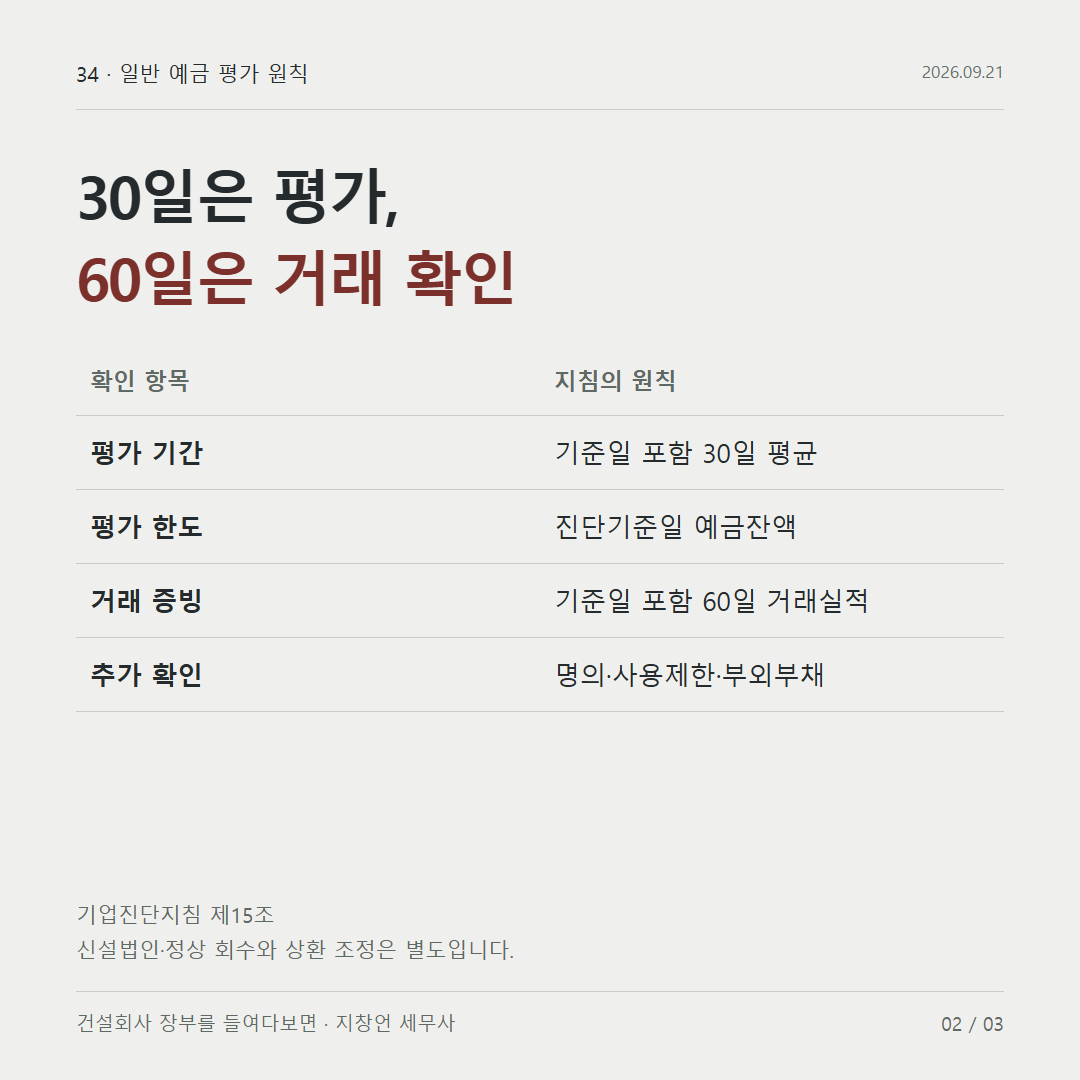 30일은 평가, 60일은 거래 확인