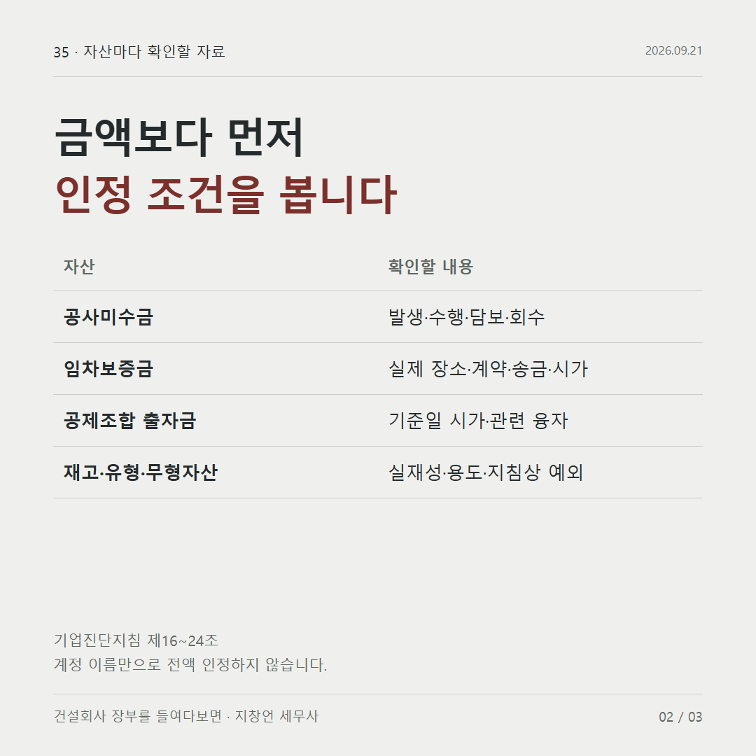 금액보다 먼저 인정 조건을 봅니다