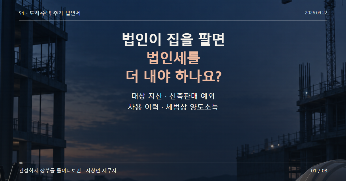 법인이 집을 팔면 법인세를 더 내야 하나요?