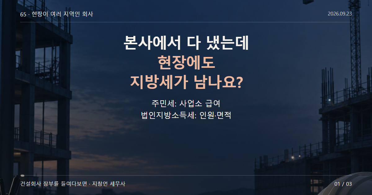 본사에서 다 냈는데 현장에도 지방세가 남나요?