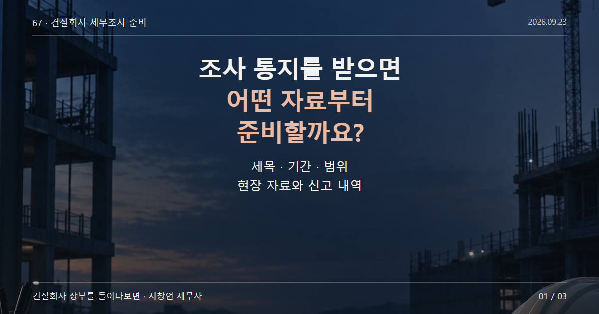 조사 통지를 받으면 어떤 자료부터 준비할까요?