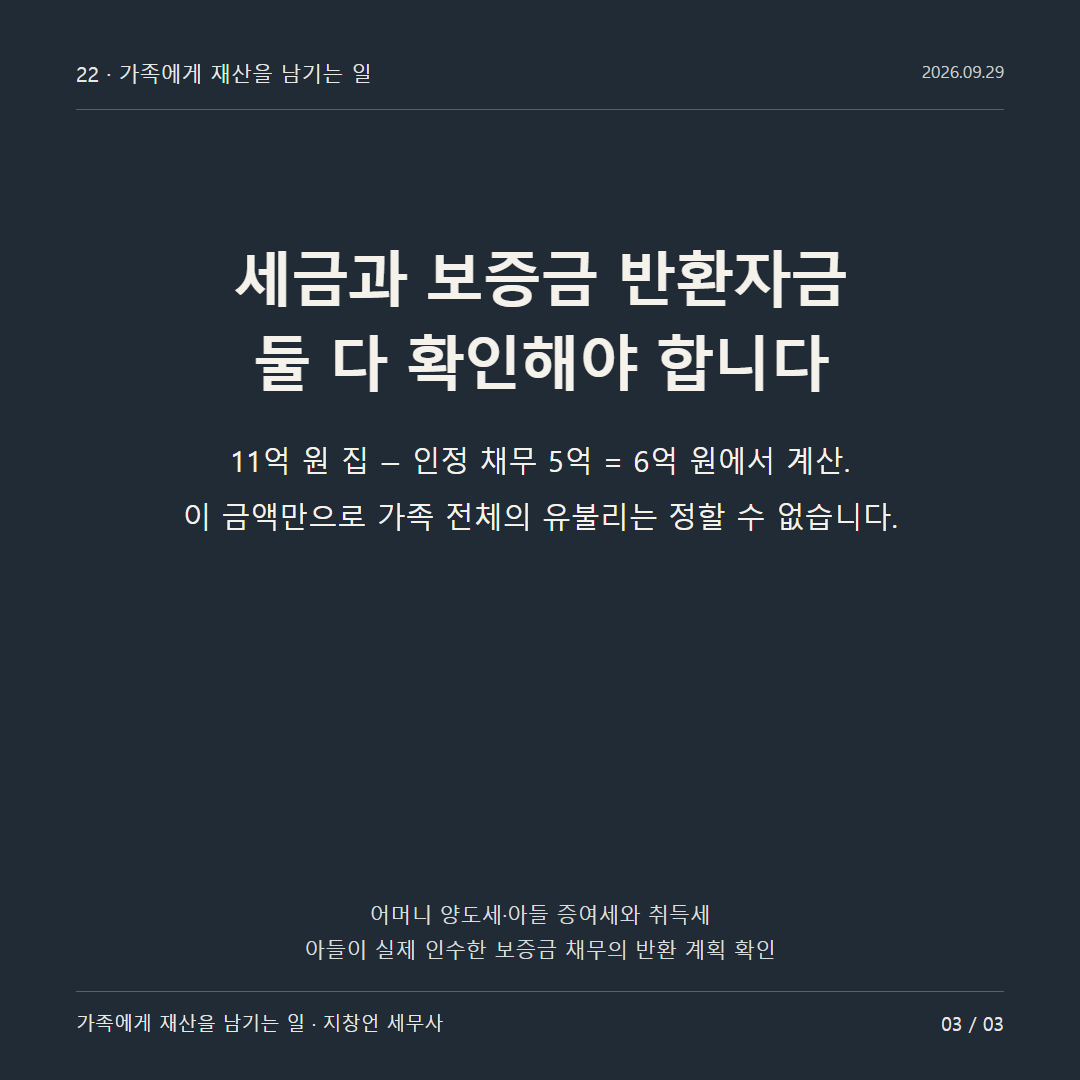 세금과 보증금 반환자금 둘 다 확인해야 합니다