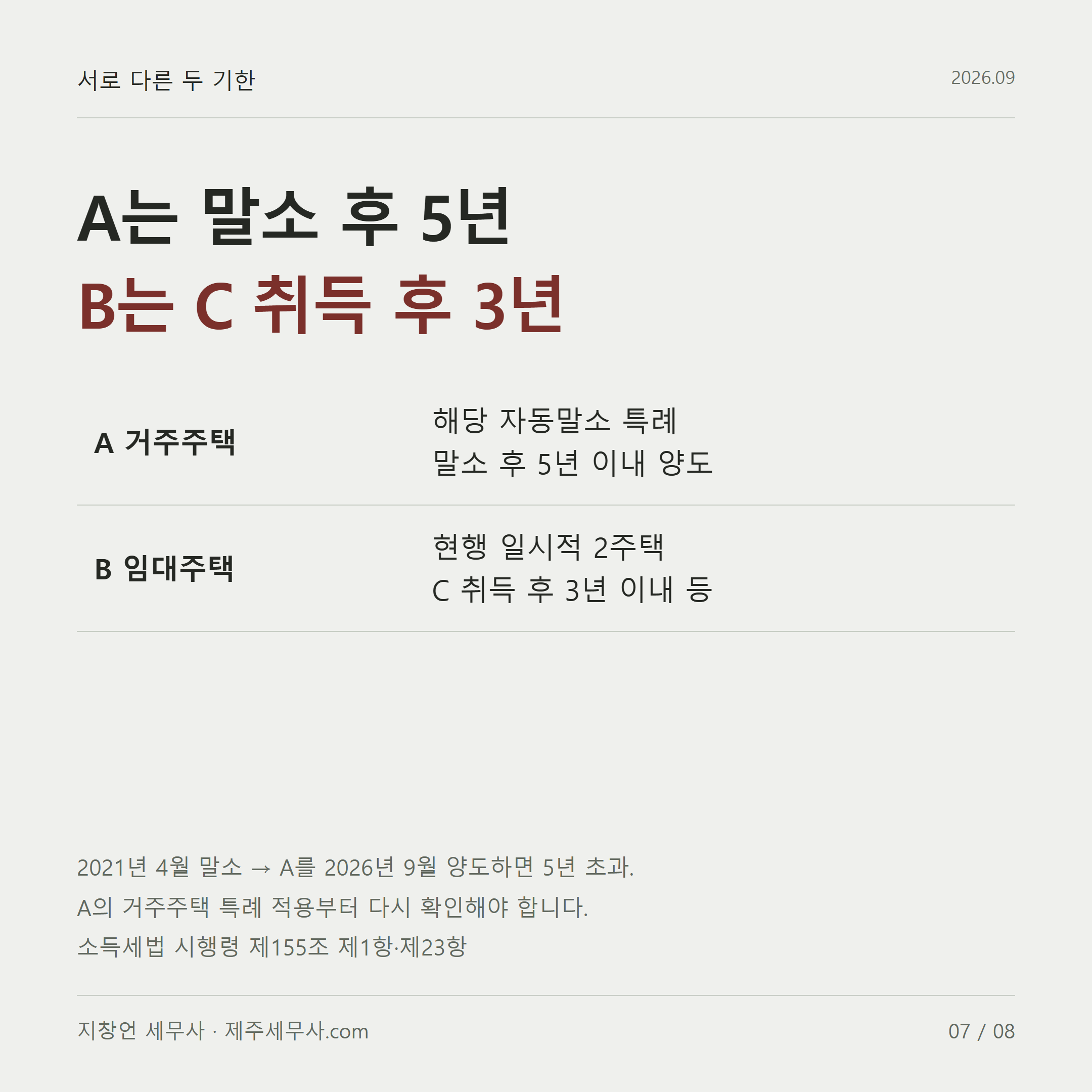 서로 다른 두 기한